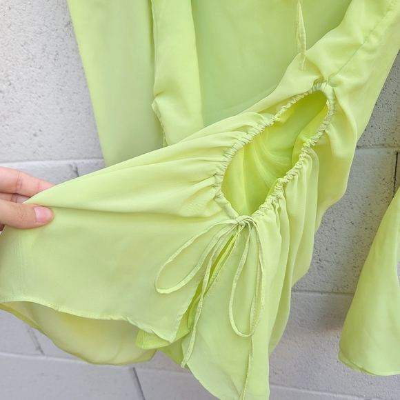 House of CB | Baby Halter Long Sleeve Minidress in Lime Size Small Flawed - Picture 12 of 16